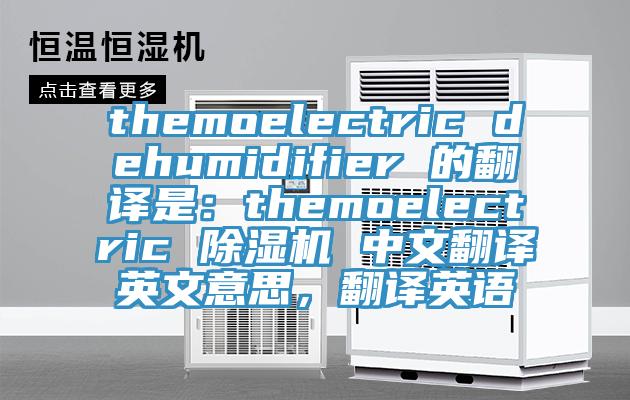 themoelectric dehumidifier 的翻譯是：themoelectric 除濕機 中文翻譯英文意思，翻譯英語